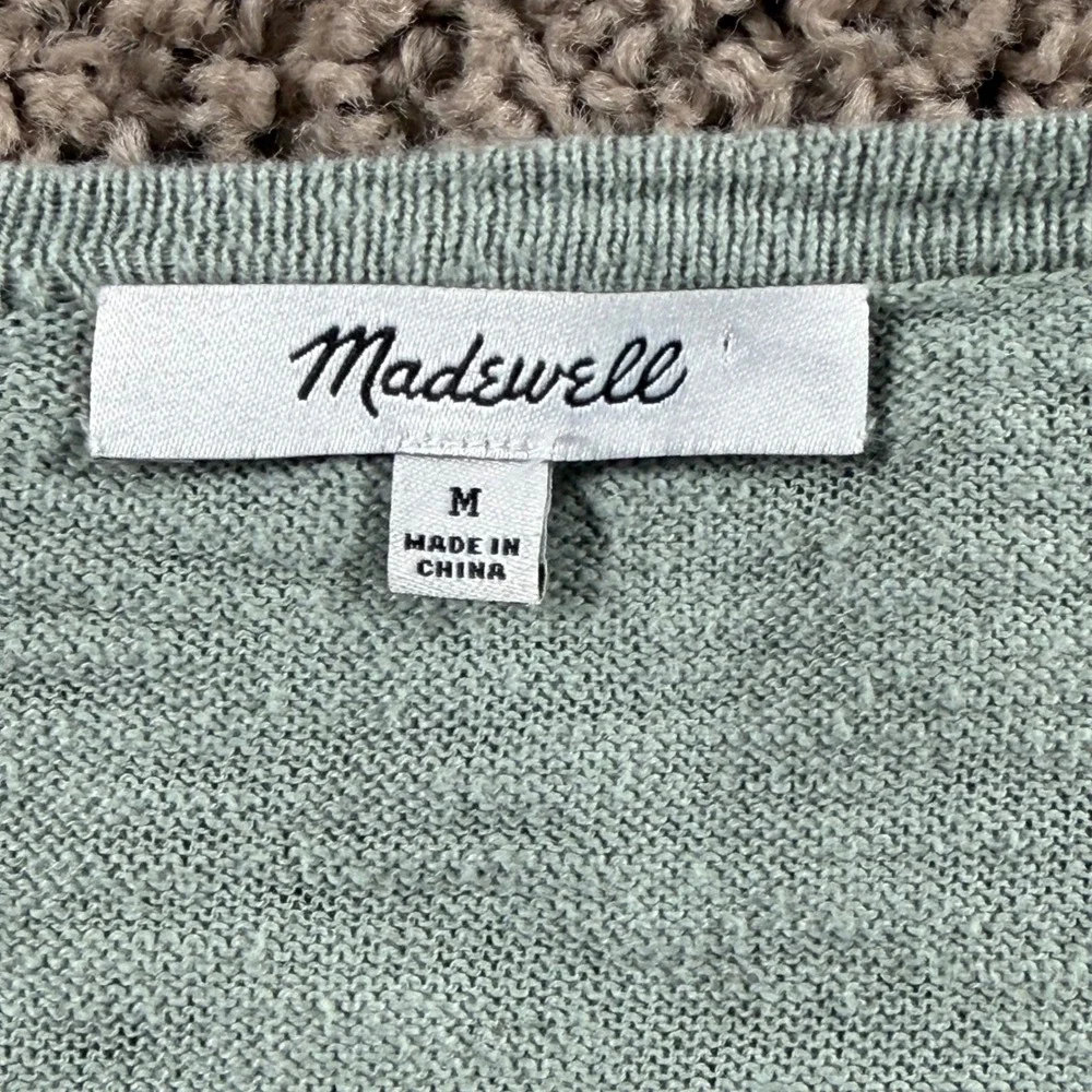 Madewell heathered Cardigan Sweater sage Green Medium Long Sleeve Open‎ Front